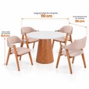 Ver imagem 5 de Conjunto Mesa Íris Redonda e 4 Cadeiras Serena Estofadas Madeira Maciça Espresso Móveis