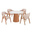 Ver imagem 2 de Conjunto Mesa Íris Redonda e 4 Cadeiras Serena Estofadas Madeira Maciça Espresso Móveis