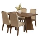 Ver imagem 2 de Conjunto Sala de Jantar Tampo de Madeira 4 Cadeiras Rustic/imperial Évora Madesa