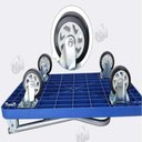 Ver imagem 2 de Carrinho Carga Plataforma 150kg 4 Rodas Dobravel Multifuncional Transporte Armazem Base Aluminio Ref