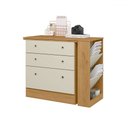 Ver imagem 5 de Cômoda 3 Gavetas com Mesa Giratória Freijo/off White - Qmovi