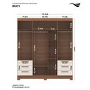 Ver imagem 2 de Guarda Roupa Roupeiro Casal 4 Portas 6 Gavetas Irati 4.6 Jatoba Areia Santos Andirá