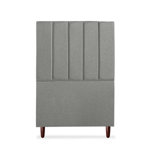 Cabeceira Estofada Cama Box Solteiro Carla 90cm Linho:cinza Escuro