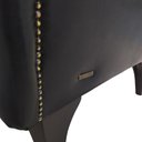 Ver imagem 6 de 02 Poltronas Decorativas Tecido Sintético Preto com Tachas e Pés de Madeira Maciça Shaula Harmô