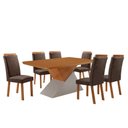 Ver imagem 2 de Mesa de Jantar Aster 180 cm Tampo MDF Laminado Canto Copo com 6 Cadeiras Aline