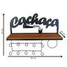 Prateleira Parede Porta Condimentos e Temperos para Cozinha Cachaça Ferro e Madeira - 5