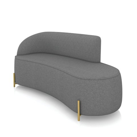 Sofá 3 Lugares Orgânico 180cm Pé Dourado Morgan Linho Grafite D03 - D’Rossi