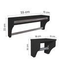 Ver imagem 3 de Kit Acessórios Para Banheiro Conjunto 2 Peças Porta Toalhas Papel Higiênico Preto Laca