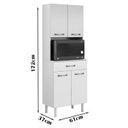 Ver imagem 3 de Armario Paneleiro Microondas 4 Portas 1 Gaveta 2003201 Branco Armoveis