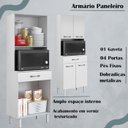 Ver imagem 5 de Armario Paneleiro Microondas 4 Portas 1 Gaveta 2003201 Branco Armoveis