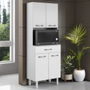 Ver imagem 2 de Armario Paneleiro Microondas 4 Portas 1 Gaveta 2003201 Branco Armoveis