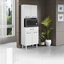 Ver imagem 6 de Armario Paneleiro Microondas 4 Portas 1 Gaveta 2003201 Branco Armoveis
