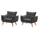 Ver imagem 1 de Kit 2 Poltronas Decorativas Opala Cinza Escuro