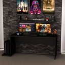 Ver imagem 3 de Mesa Gamer Escrivaninha 1600x600 Netmobil - Preto