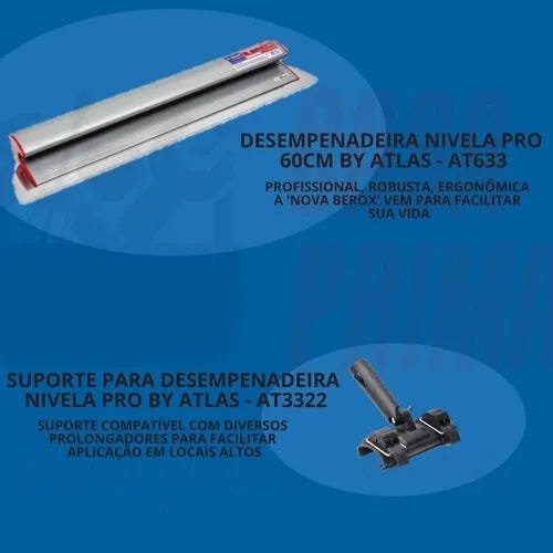Kit Desempenadeira Berox Com Supote Prolongador Top Import Original Com Nota Nivelapro Atlas - 5