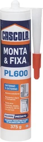 Cola Cascola Monta E Fixa Pl 600 Interno Externo 375g Forte Original - 1