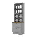 Ver imagem 2 de Cristaleira Amy Casa 812 2 Portas com Vidro 2 Gavetas 3 Prateleiras MDF Moderna