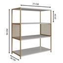 Ver imagem 4 de Estante Industrial Média Telada 77x38x94cm Arenas Dourado Mdp P1024 Placa e Ponto