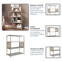 Ver imagem 6 de Estante Industrial Média Telada 77x38x94cm Arenas Dourado Mdp P1024 Placa e Ponto