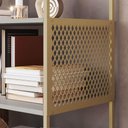 Ver imagem 3 de Estante Industrial Média Telada 77x38x94cm Arenas Dourado Mdp P1024 Placa e Ponto