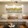 Quadro Pintura Tela ouro textura contemporânea 5229: 90cm (A) x 180cm (L) - 1