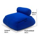 Ver imagem 2 de Puff Sensorial Relax Ergonômico com Encosto e Enchimento Perolas 3mm Extrema Maciez Pufe Azul Royal