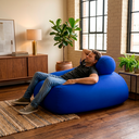 Ver imagem 3 de Puff Sensorial Relax Ergonômico com Encosto e Enchimento Perolas 3mm Extrema Maciez Pufe Azul Royal
