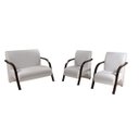 Ver imagem 1 de Kit 3 Poltronas Decorativas Vênus Braço Madeira Confortável Sala D'salla Tecido Sinté