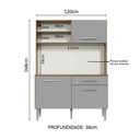 Ver imagem 4 de Armário de Cozinha Compacta 120cm Rustic/Cinza Life Madesa