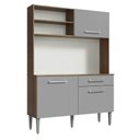 Ver imagem 7 de Armário de Cozinha Compacta 120cm Rustic/Cinza Life Madesa