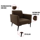 Ver imagem 5 de Kit 2 Poltronas Pés Villach Marisa Suede Marrom D03 - D'Rossi