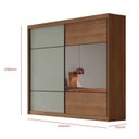 Ver imagem 4 de Guarda Roupa Casal 2 Portas 6 Gavetas 100% MDF com Espelho Blumenau Marrom/Cumaru/Fendi