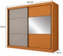 Ver imagem 5 de Guarda Roupa Casal 2 Portas 6 Gavetas 100% MDF com Espelho Blumenau Marrom/Cinamomo/Fendi