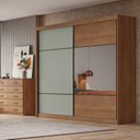 Ver imagem 1 de Guarda Roupa Casal 2 Portas 6 Gavetas 100% MDF com Espelho Blumenau Marrom/Cumaru/Fendi