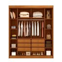 Ver imagem 3 de Guarda Roupa Casal 2 Portas 6 Gavetas 100% MDF com Espelho Blumenau Marrom/Cinamomo/Fendi