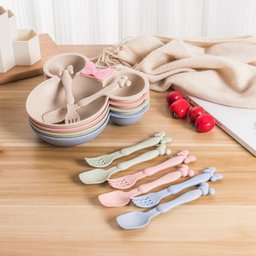 Prato Infantil Bebê com 3 Divisórias e Talheres Lancheira:Bege - 3