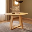 Ver imagem 1 de Mesa de Jantar Redonda 130 cm Tampo Giratório Integrado 4 a 6 Pessoas 100% MDF Dalla Costa Cor: