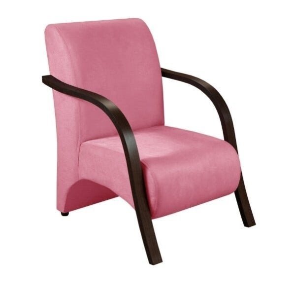Kit 4 Poltronas Decorativas 1 Lugar Vênus Braço Pé Alumínio Confortável Sala Tv D Salla Suede Rosa - 3