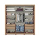 Ver imagem 3 de Guarda-Roupa 2 Portas Correr Henn Aston D300-198 4 Gavetas Jequitibá Brilho SE