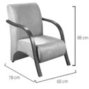 Ver imagem 3 de Kit 3 Poltronas Decorativa Vênus Braço Madeira Confortável Sala D'Salla Suede Vermelho