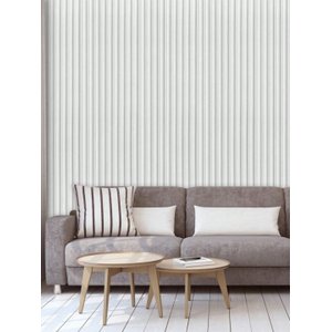 100 Placas Pvc 3d Revestimento Autocolante Parede Decorativo Ripado 25cm