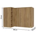 Ver imagem 4 de Armário Aéreo de Canto Cozinha Botanic 98cm 01 Porta M636 Kappesberg - Nogueira