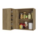 Ver imagem 2 de Armário Aéreo de Canto Cozinha Botanic 98cm 01 Porta M636 Kappesberg - Nogueira