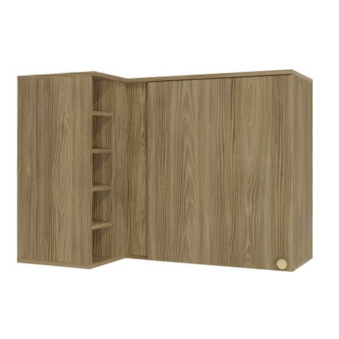 Armário Aéreo de Canto Cozinha Botanic 98cm 01 Porta M636 Kappesberg - Nogueira