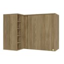 Ver imagem 1 de Armário Aéreo de Canto Cozinha Botanic 98cm 01 Porta M636 Kappesberg - Nogueira