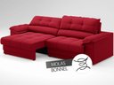 Ver imagem 5 de Sofá com Carregador Usb e Molas no Assento Retrátil Reclinável Mimo 2,00m Velosuede Vermelho - Netso