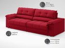 Ver imagem 2 de Sofá com Carregador Usb e Molas no Assento Retrátil Reclinável Mimo 2,00m Velosuede Vermelho - Netso