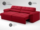 Ver imagem 4 de Sofá com Carregador Usb e Molas no Assento Retrátil Reclinável Mimo 2,00m Velosuede Vermelho - Netso