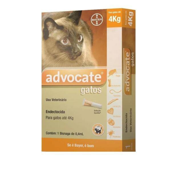 Advocate Anti Pulgas Para Gatos Ate 4 Kg Bayer 1 Pipeta