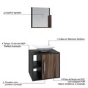 Ver imagem 4 de Conjunto Balcão C-cuba L38 e Espelheira Soft 500 Preto Ônix C-carvalho Dark Preto Ônix C-nogal